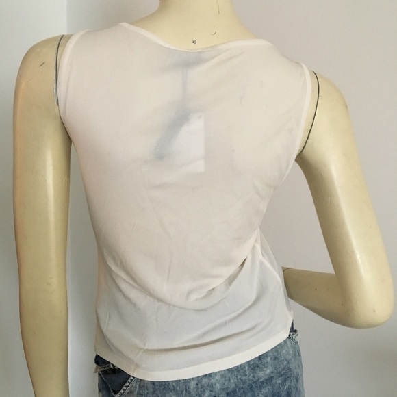 Magaschoni Collection scoop neck beaded asymmetrical tank top - Picture 6 of 8
